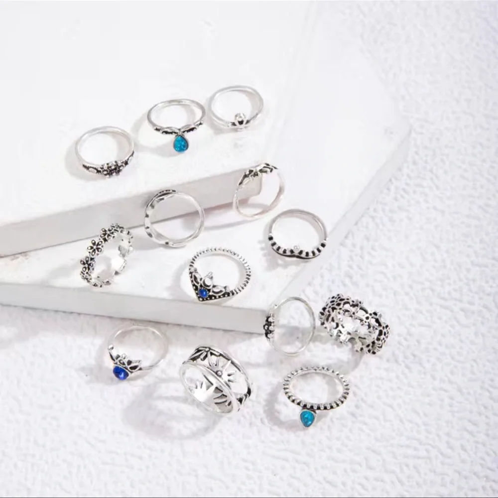 13-Piece Boho Ring Set - Picture 3 of 5